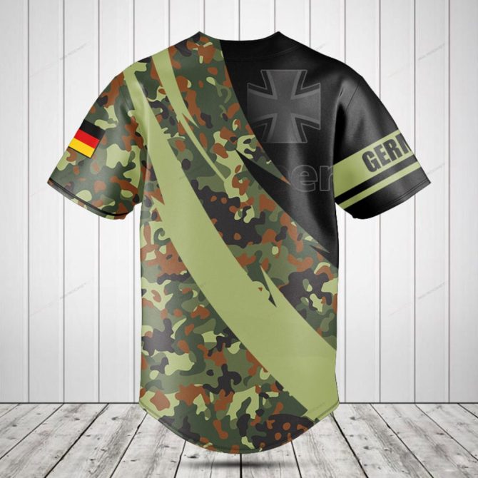 Customizable German Camo Baseball Jersey - Personalize Your Style! - Image 2