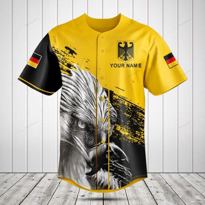 Custom Germany Eagle Baseball Jersey - Personalized Name & Flag Design