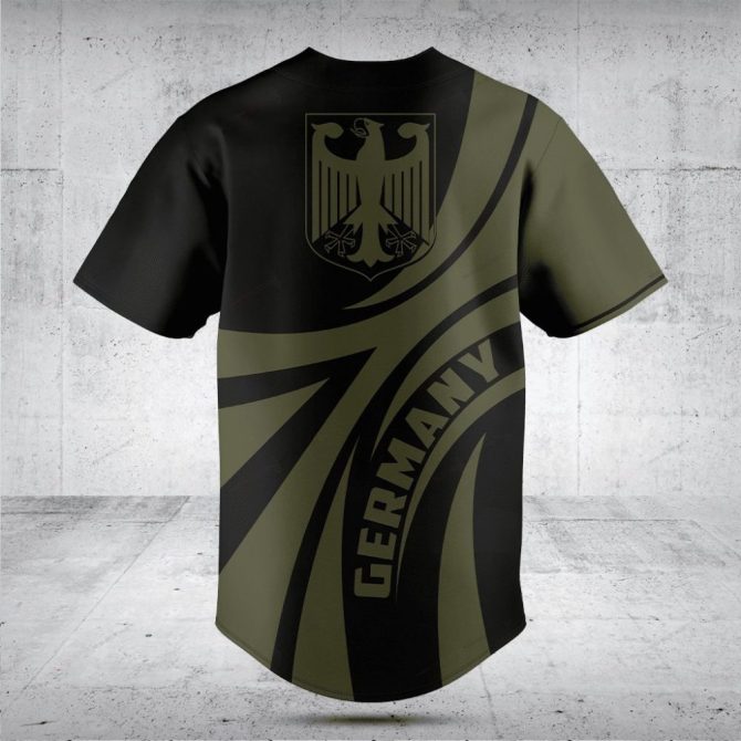 Custom Germany Baseball Jersey - Personalized Name & Number, Stylish Black/Green Design - Image 2