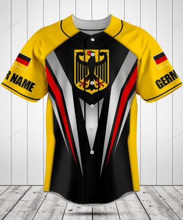 Customizable Germany Flag Baseball Jersey - Personalized Sportswear Gift