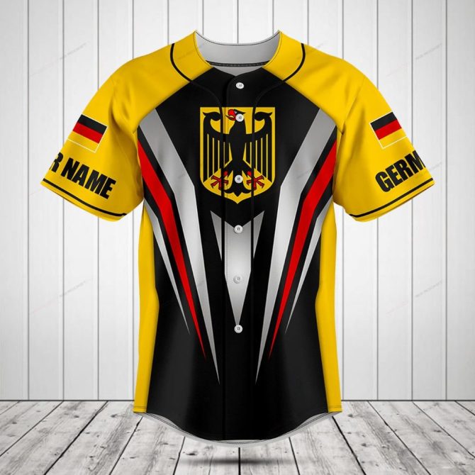 Customizable Germany Flag Baseball Jersey - Personalized Sportswear Gift