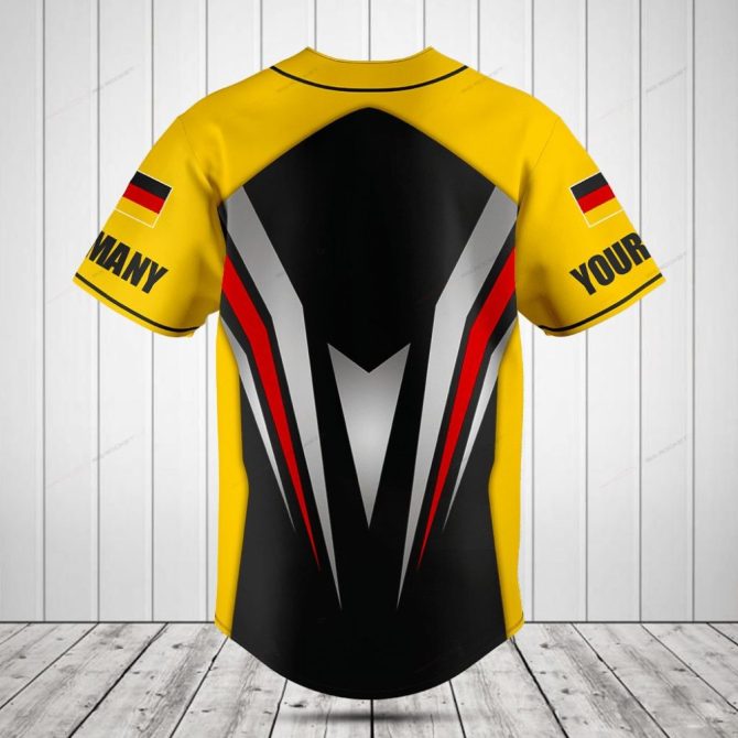 Customizable Germany Flag Baseball Jersey - Personalized Sportswear Gift - Image 2