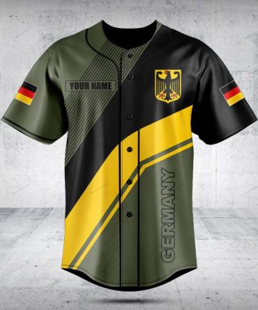 Custom Germany Flag Baseball Jersey – Personalized Name & Number, Unisex
