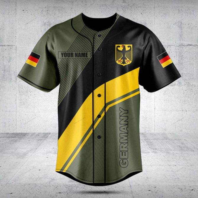 Custom Germany Flag Baseball Jersey – Personalized Name & Number, Unisex