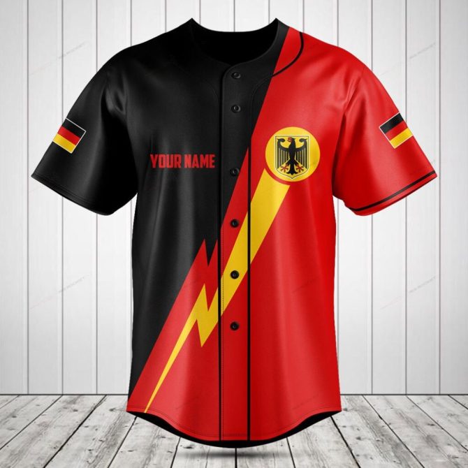 Customizable German Flag Baseball Jersey – Personalized Sports Apparel