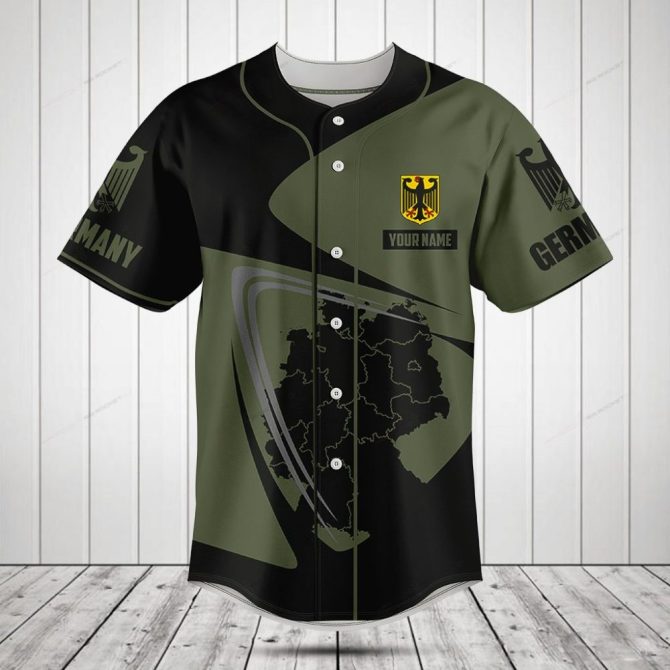 Customizable Germany Flag Baseball Jersey - Personalized Name & Number - Unisex Sportswear