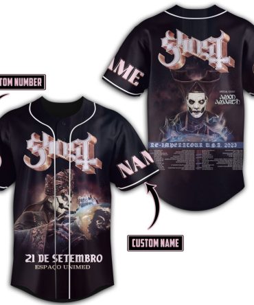 Customizable Ghost Concert Baseball Jersey - Add Your Name & Number - Limited Edition Tour Design