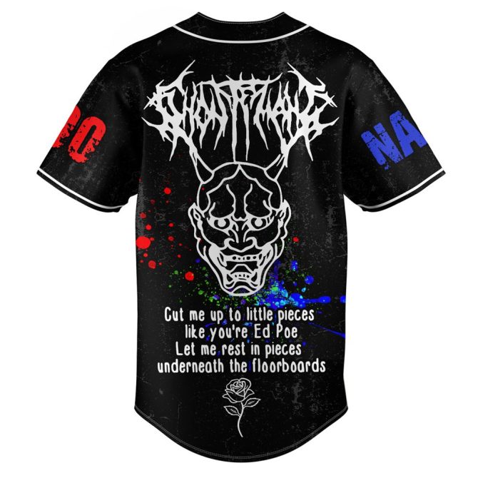Customizable Gothic Baseball Jersey – Unique Design With Name & Number Option - Image 3