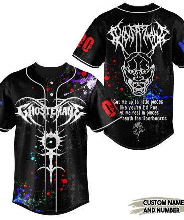 Customizable Gothic Baseball Jersey – Unique Design With Name & Number Option