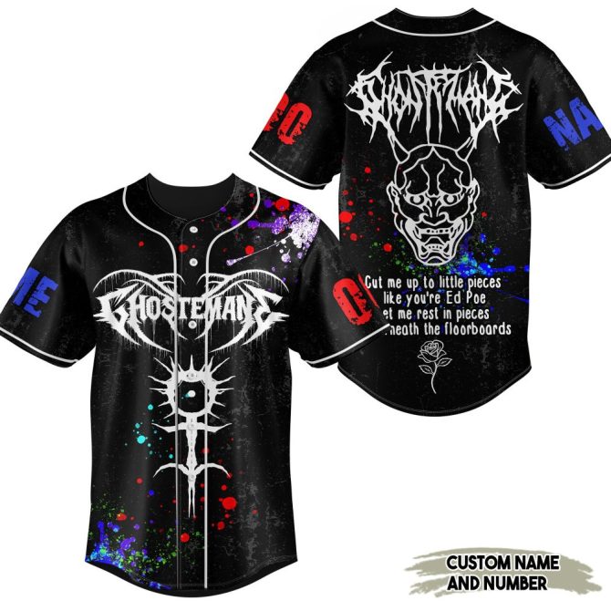 Customizable Gothic Baseball Jersey – Unique Design With Name & Number Option