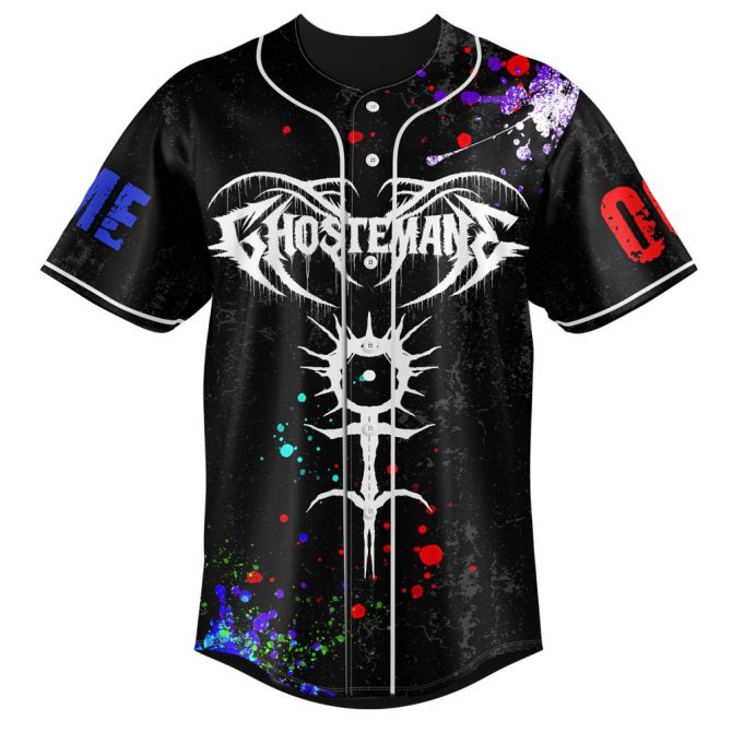 Customizable Gothic Baseball Jersey – Unique Design With Name & Number Option - Image 2