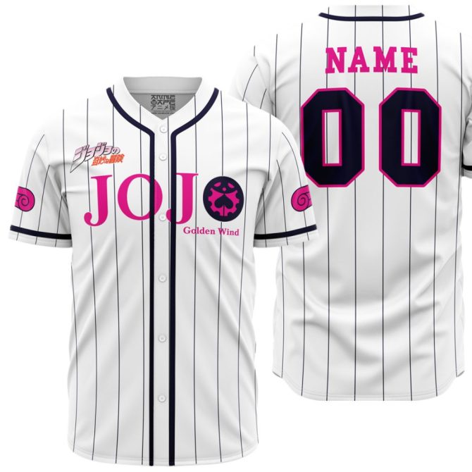 Custom Jojo Golden Wind Baseball Jersey - Personalized Name & Number, Anime Fan Gear