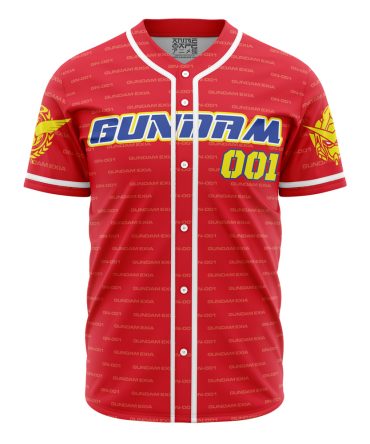 Red Gundam 001 Baseball Jersey – Bold Anime Fan Apparel For Men & Women