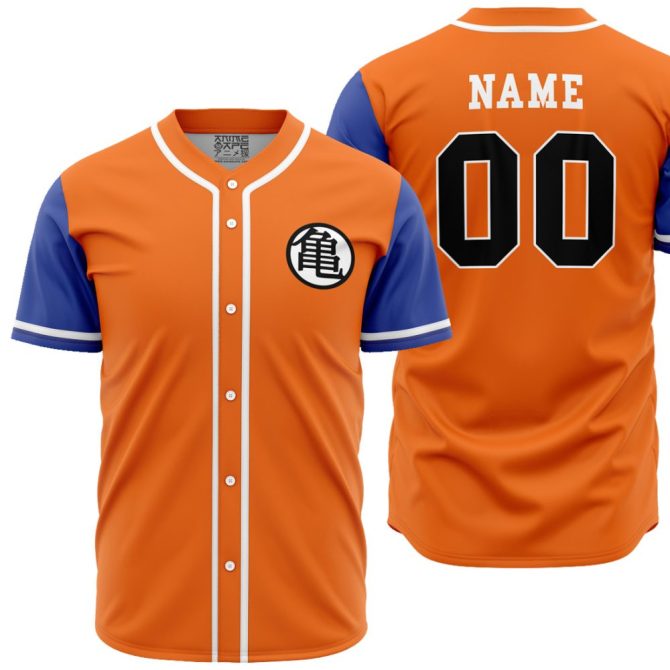 Personalized Anime-Inspired Orange Baseball Jersey – Custom Name & Number
