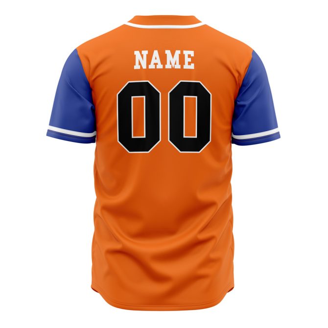 Personalized Anime-Inspired Orange Baseball Jersey – Custom Name & Number - Image 3
