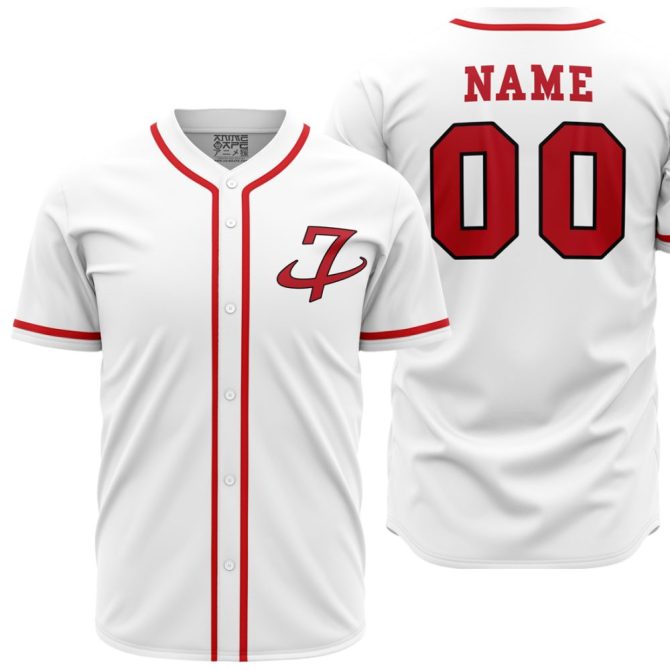 Customizable White Baseball Jersey – Add Your Name & Number – Perfect Gift!