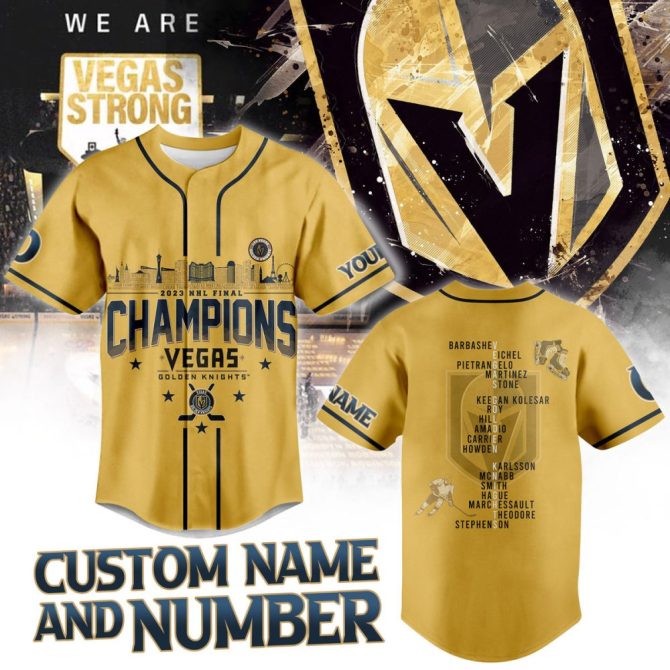Custom Vegas Hockey Champions Jersey - Personalize Name & Number - Celebrate 2023 Victory! - Image 2