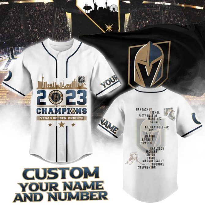 Custom Vegas Golden Knights 2023 Champions Jersey – Add Your Name & Number