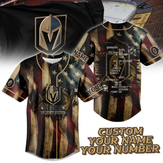Customizable Vegas Golden Knights Jersey – Add Your Name & Number – Unique Fan Gear