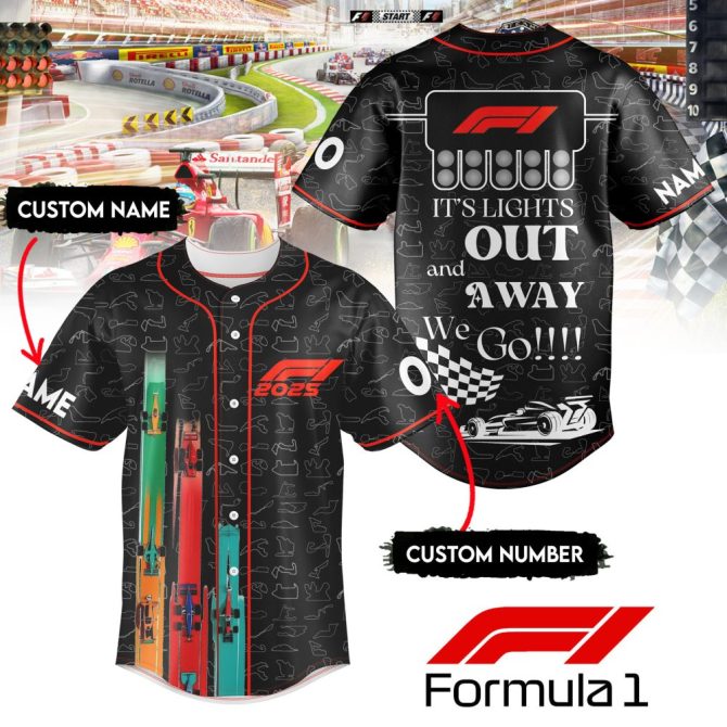 Custom F1 Racing Shirt 2025 – Personalized Name & Number, Perfect For Formula 1 Fans!