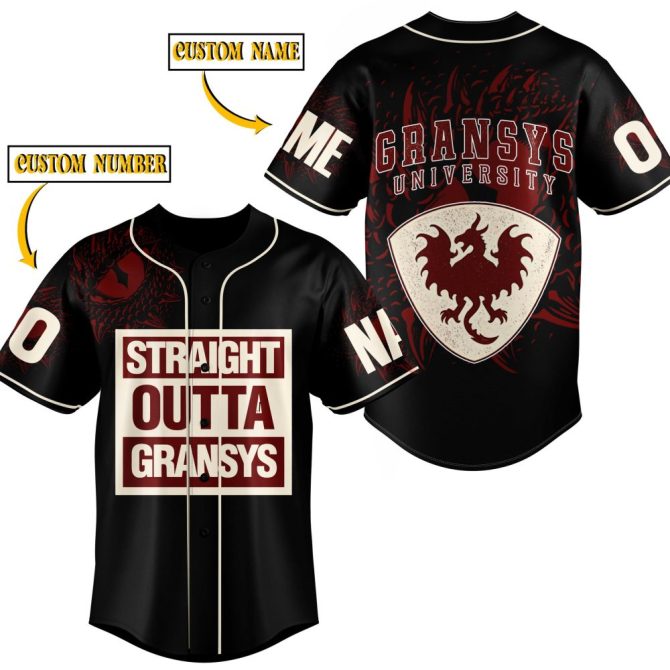 Customizable Gransys University Baseball Jersey - Add Your Name & Number!