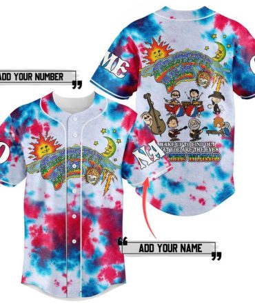 Custom Tie-Dye Band Baseball Jersey – Add Name & Number, Vibrant Music Design