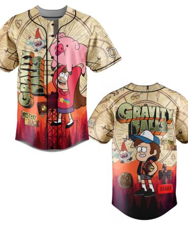 Gravity Falls Baseball Jersey - Mystery Shack Design , Unisex Cartoon Fan Gear , Fun & Stylish Apparel