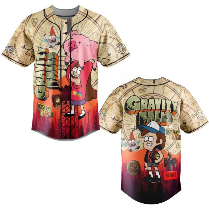Gravity Falls Baseball Jersey - Mystery Shack Design , Unisex Cartoon Fan Gear , Fun & Stylish Apparel