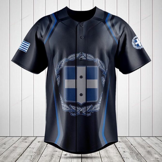 Men'S Greek Flag Baseball Jersey – Patriotic Design, Lightweight & Comfortable Sportswear