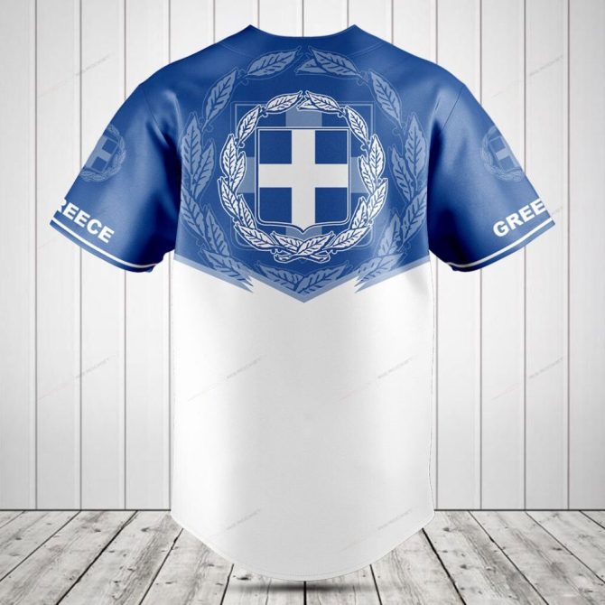 Custom Greece Baseball Jersey - Personalized Name & Number - Perfect Gift For Fans - Image 2