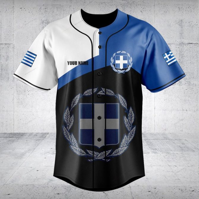 Custom Greek Flag Baseball Jersey – Personalized Sportswear For Fans & Teams