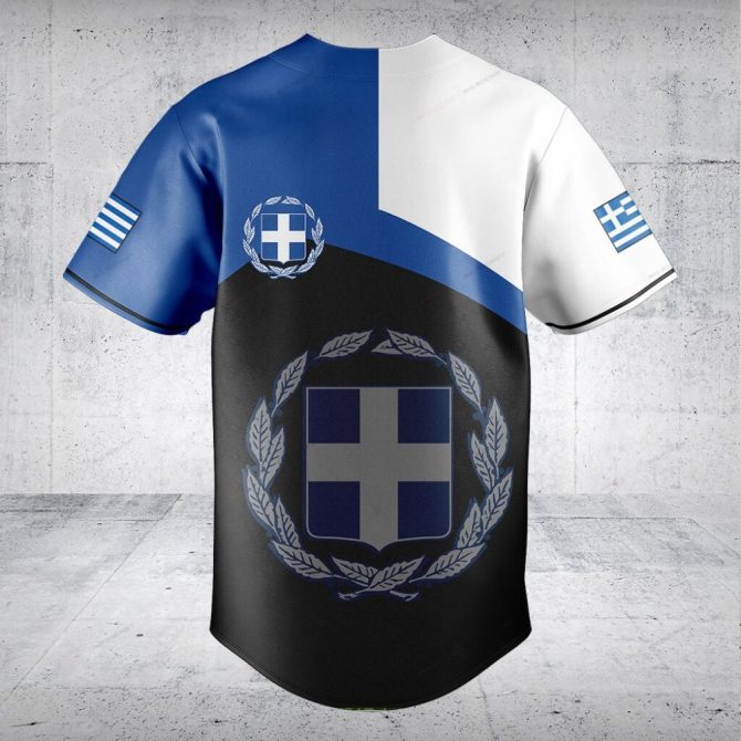 Custom Greek Flag Baseball Jersey – Personalized Sportswear For Fans & Teams - Image 2