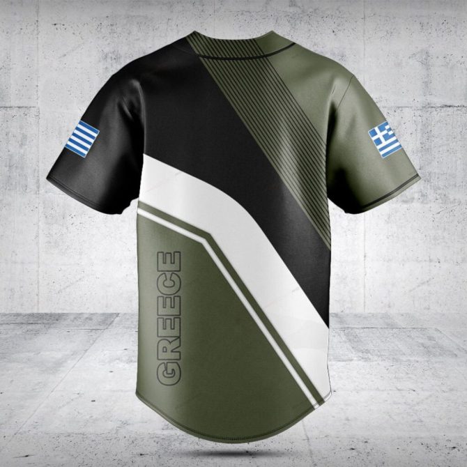 Custom Greek Flag Baseball Jersey - Personalized Name & Stylish Design - Image 2
