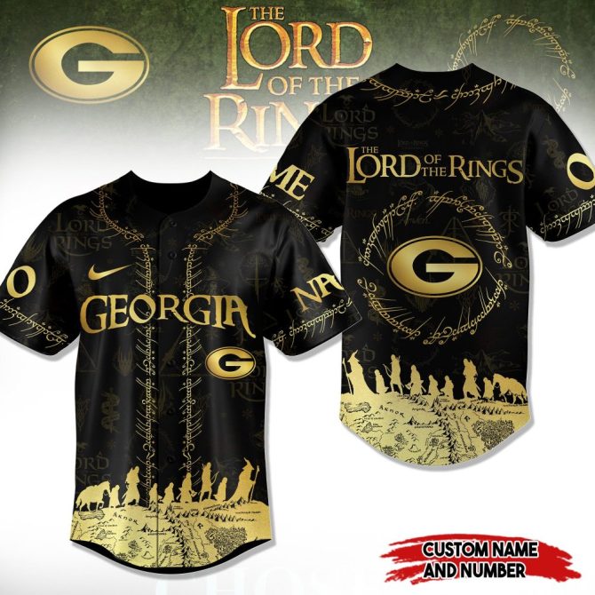 Customizable Georgia 'Lord Of The Rings' Baseball Jersey – Unique Fan Apparel With Name & Number