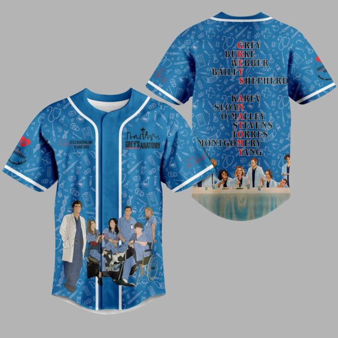 Grey'S Anatomy Baseball Jersey - Iconic Characters & Design - Perfect Gift For Fans!