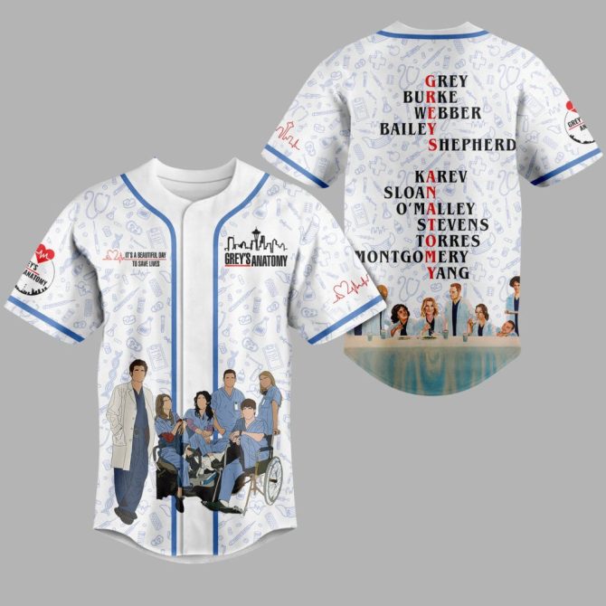 Grey'S Anatomy Baseball Jersey - Iconic Characters & Design - Perfect Gift For Fans! - Image 2