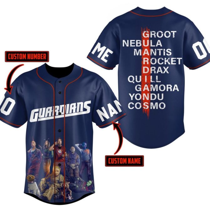Custom Guardians Baseball Jersey - Personalize Name & Number - Limited Edition Fan Gear