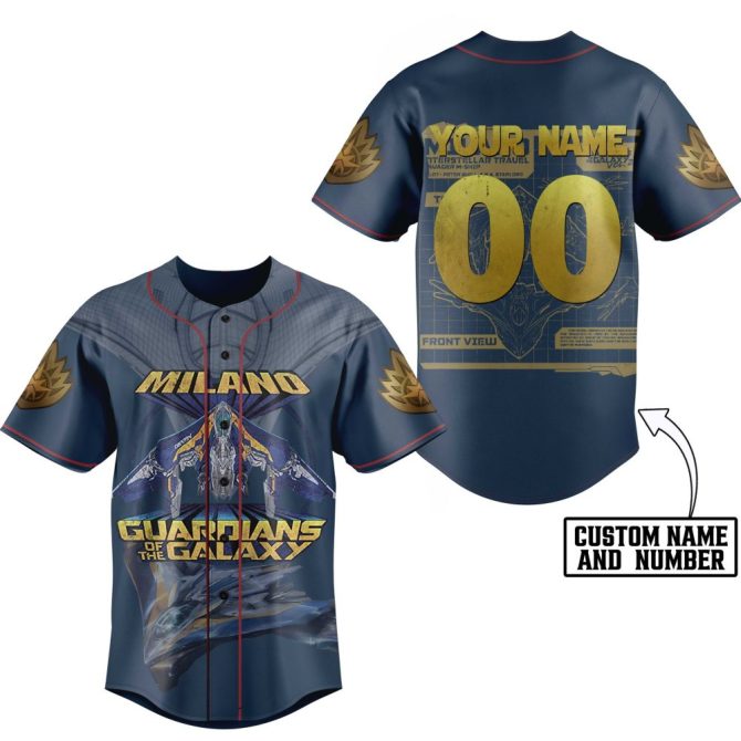 Custom Guardians Of The Galaxy Baseball Jersey – Milano Design, Add Your Name & Number!