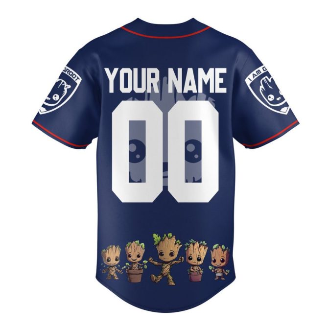 Custom Guardians Of The Galaxy Baseball Jersey - Personalized Name & Number, Groot Design - Image 3
