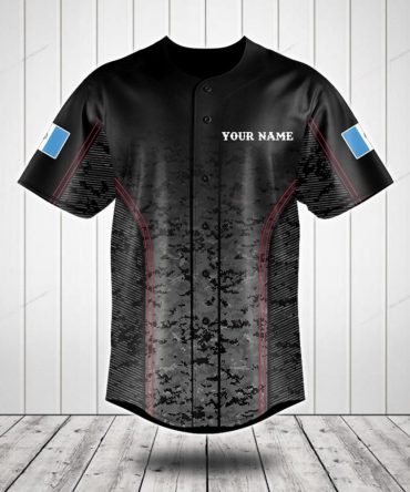 Custom Black Camo Baseball Jersey - Personalize With Your Name - Stylish Athletic Teamwear