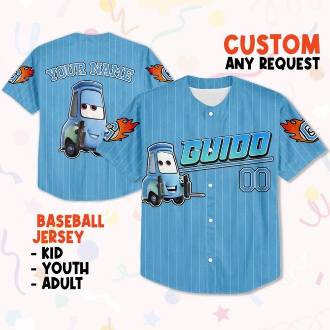 Personalized Kids' Baseball Jersey - Custom Name & Design - Fun Cartoon Style For All Ages