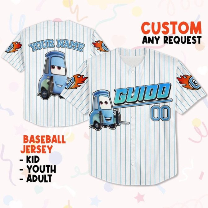Custom Name Baseball Jersey - Kids, Youth, Adult - Personalized Cartoon Tee - Image 2