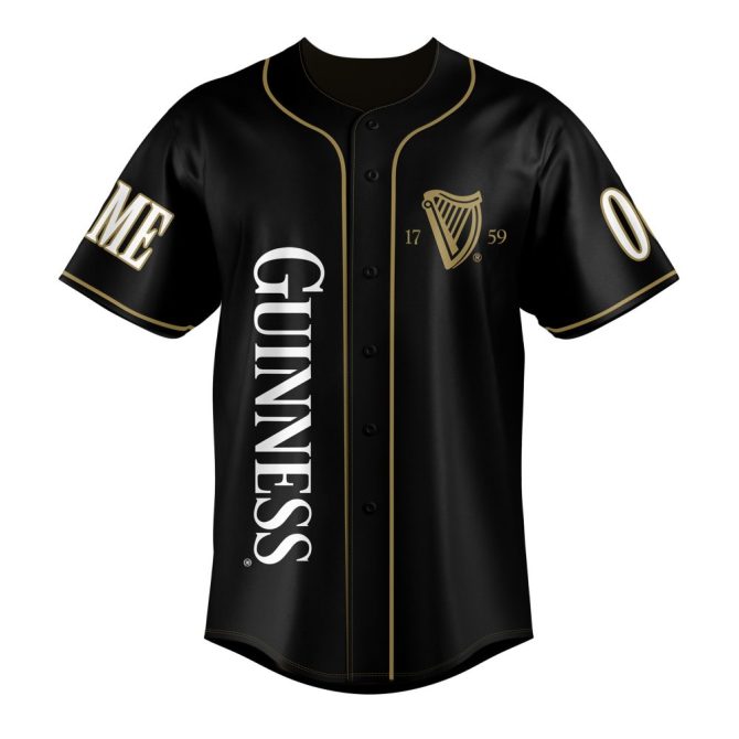 Custom Guinness Baseball Jersey – Personalized Name & Number, Unique Skeleton Design - Image 2
