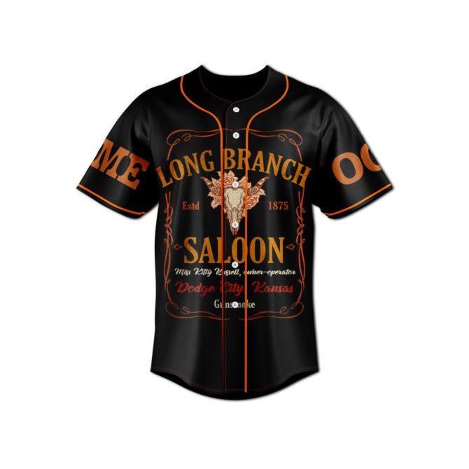 Custom Gunsmoke Baseball Jersey - Long Branch Saloon Design - Personalize Your Name & Number - Image 2