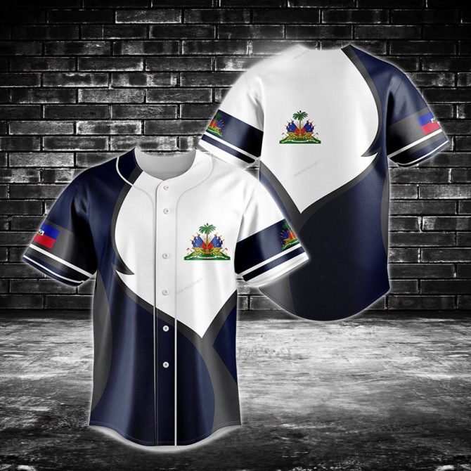 Haiti Flag Baseball Jersey - Stylish Athletic Wear For Fans & Athletes