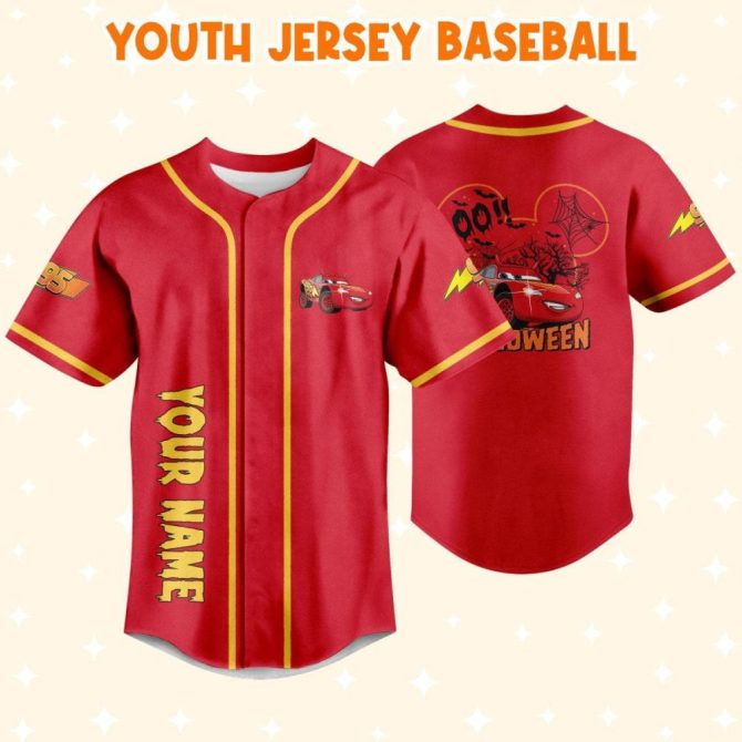 Custom Halloween Car Baseball Jersey – Kids/Youth/Adult – Personalized Name & Design - Image 6