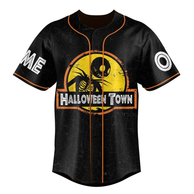 Custom Halloween Town Baseball Jersey - Spooky Jack Design - Personalize With Name & Number! - Image 3