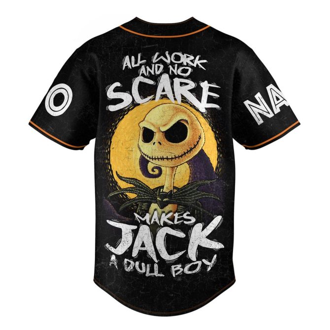 Custom Halloween Town Baseball Jersey - Spooky Jack Design - Personalize With Name & Number! - Image 2