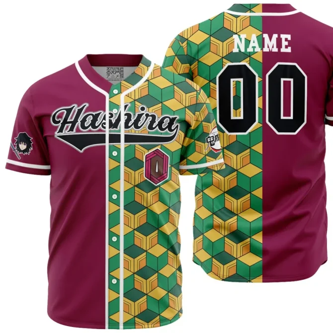 Custom Anime-Inspired Baseball Jersey - Hashira Design, Personalized Name & Number