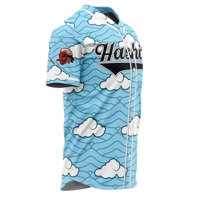 Anime-Inspired Blue Cloud Baseball Jersey – Unique Design & Comfortable Fit - Image 2